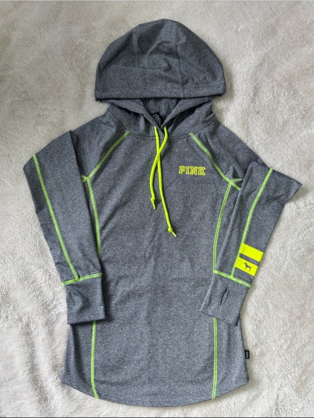 Victoria’s Secret PINK Long Sleeved Reflective Athletic Shirt With Hood XS